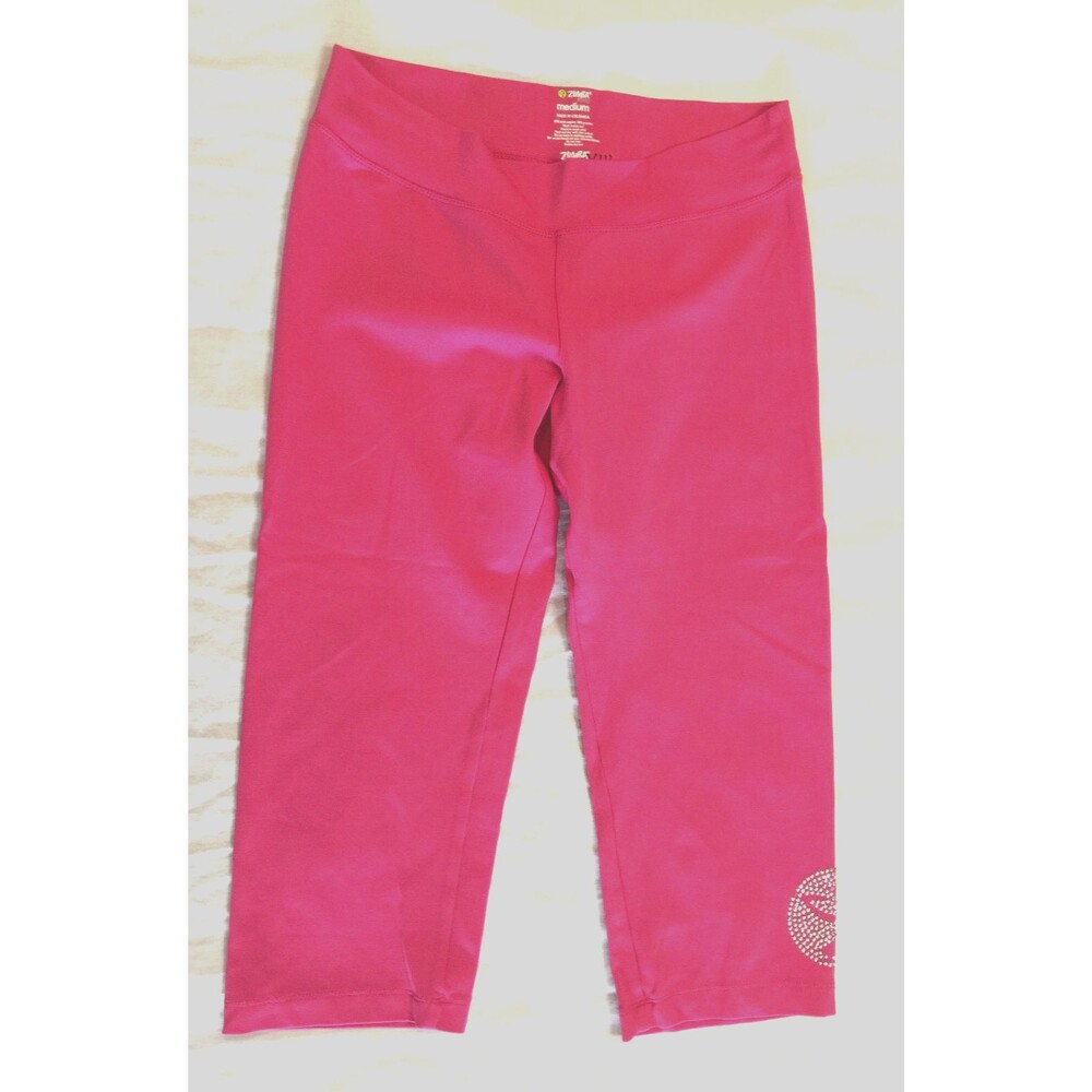 ZUMBA FITNESS WOMENS PULL ON ATHLETIC  YOGA CAPRIS PANTS SIZE M